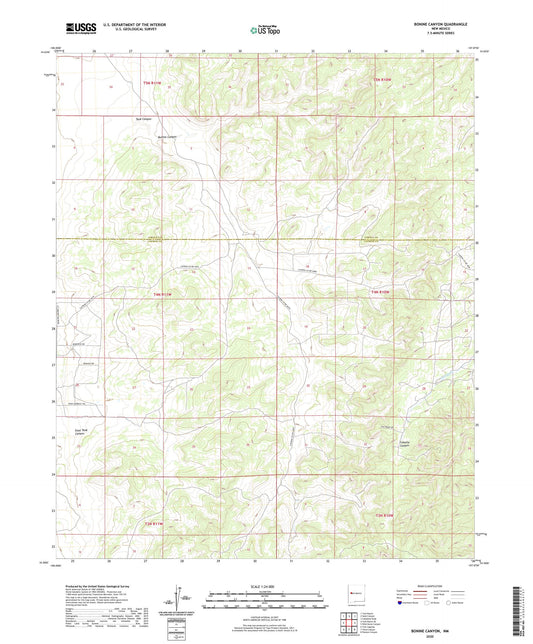 Bonine Canyon New Mexico US Topo Map Image