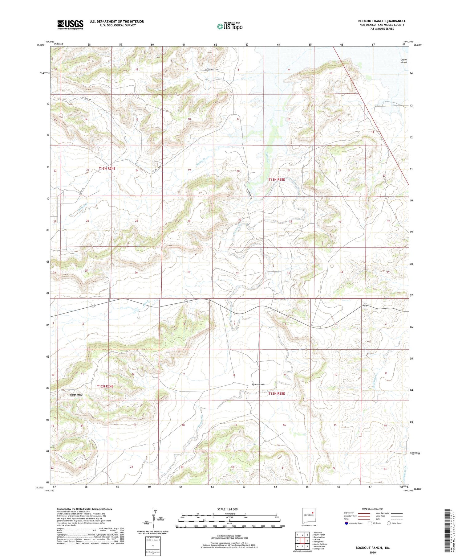 Bookout Ranch New Mexico US Topo Map Image