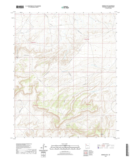 Borrego Pass New Mexico US Topo Map Image