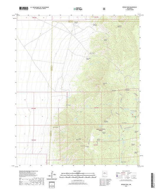 Bosque Peak New Mexico US Topo Map Image