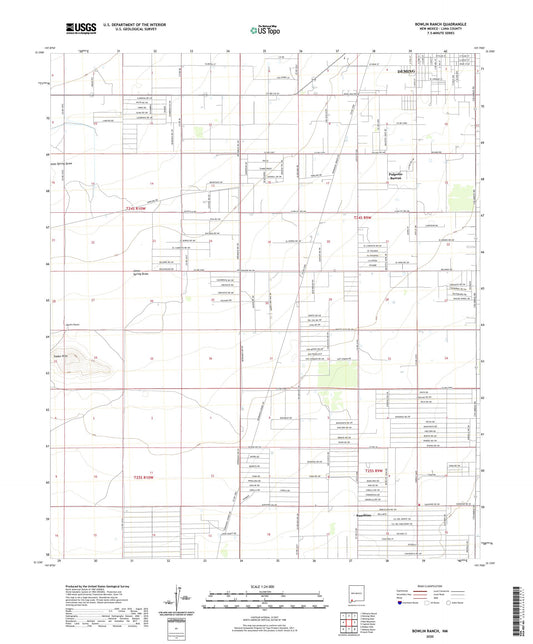 Bowlin Ranch New Mexico US Topo Map Image