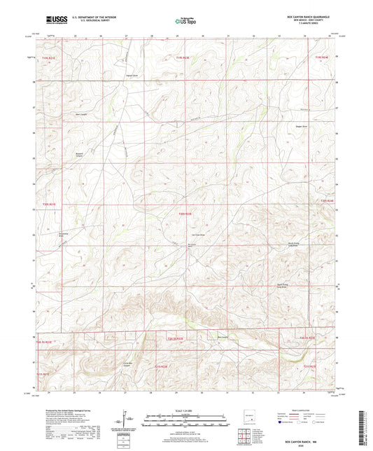 Box Canyon Ranch New Mexico US Topo Map Image