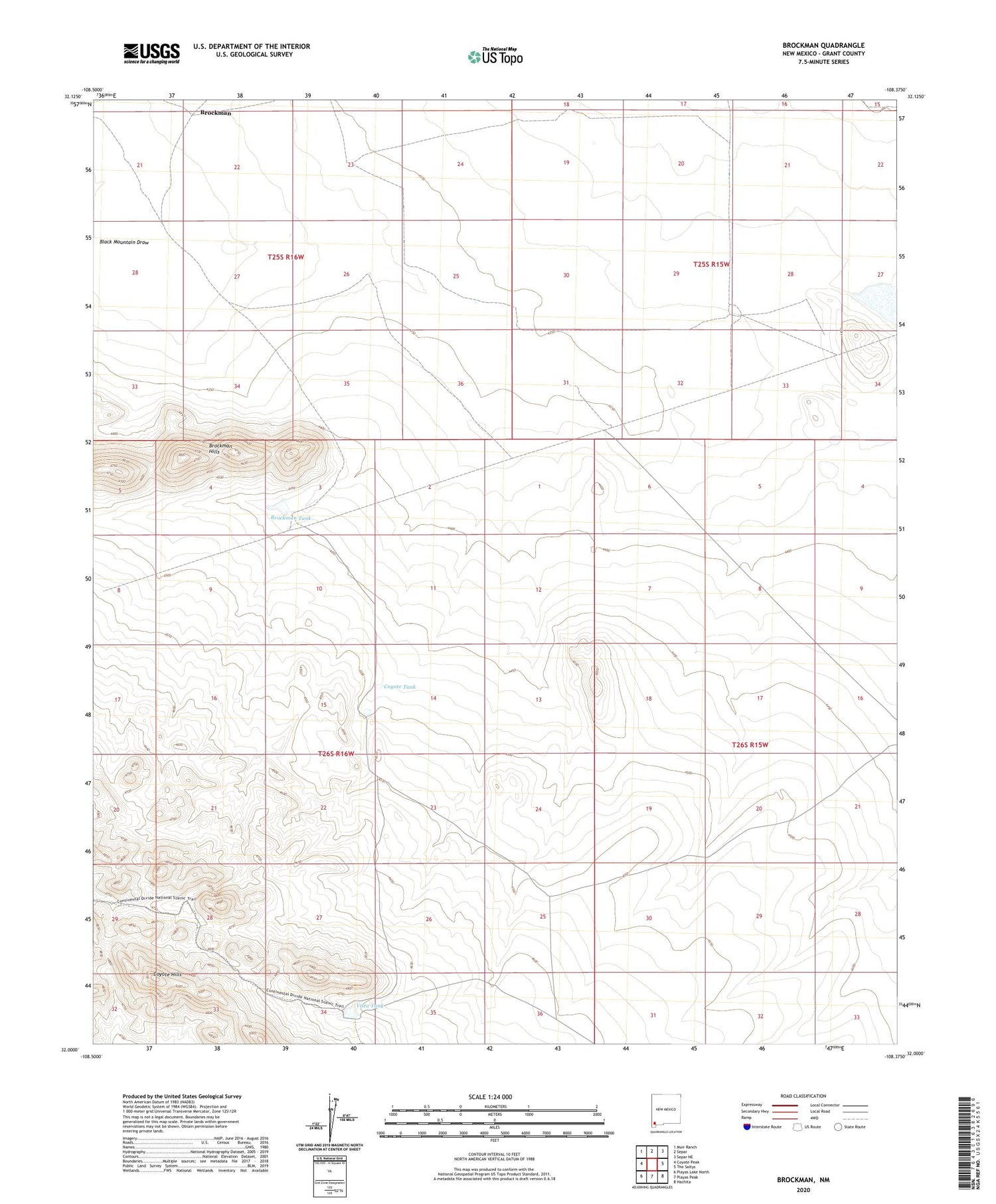 Brockman New Mexico US Topo Map Image