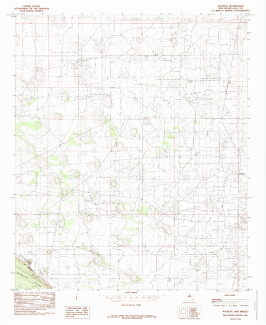 Classic USGS Buckeye New Mexico 7.5'x7.5' Topo Map Image