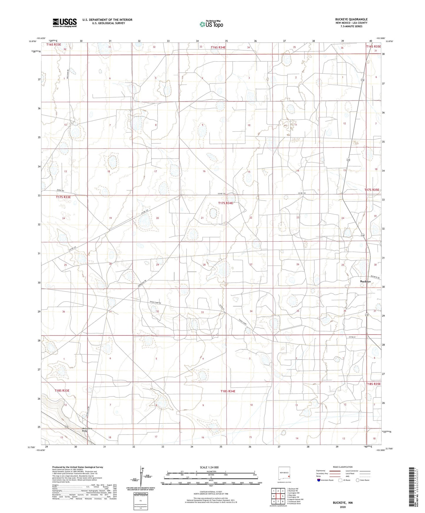 Buckeye New Mexico US Topo Map Image
