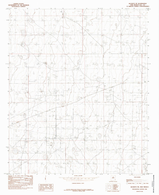 Classic USGS Buckeye NE New Mexico 7.5'x7.5' Topo Map Image
