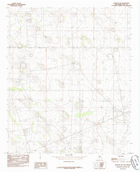 Classic USGS Buckeye NW New Mexico 7.5'x7.5' Topo Map Image