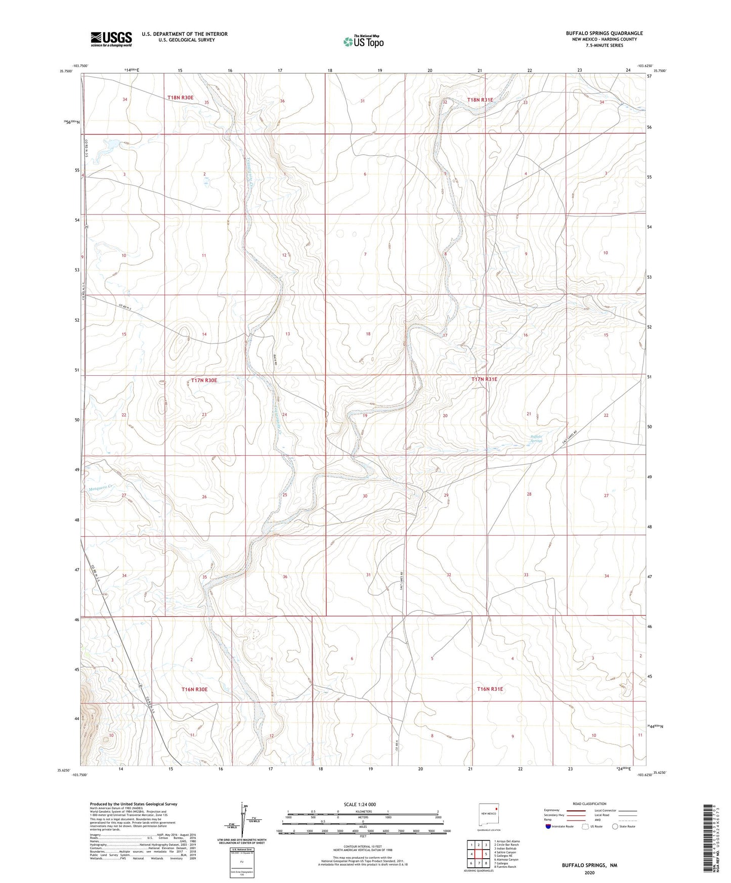 Buffalo Springs New Mexico US Topo Map Image