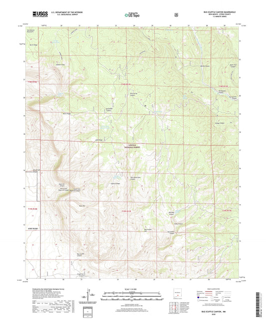 Bug Scuffle Canyon New Mexico US Topo Map Image