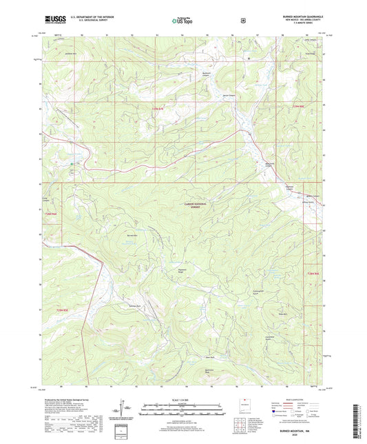 Burned Mountain New Mexico US Topo Map Image