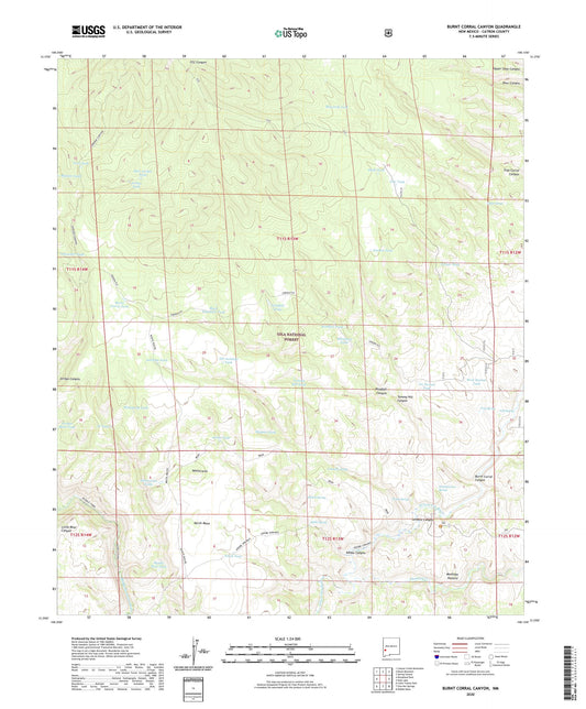 Burnt Corral Canyon New Mexico US Topo Map Image