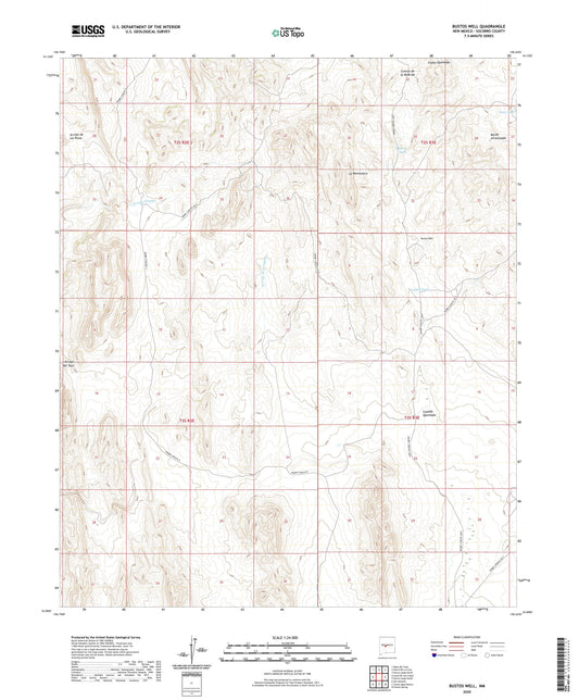 Bustos Well New Mexico US Topo Map Image