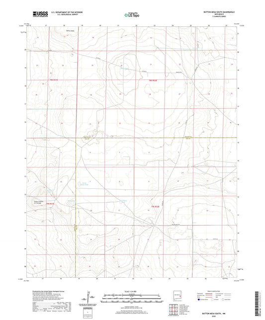 Button Mesa South New Mexico US Topo Map Image