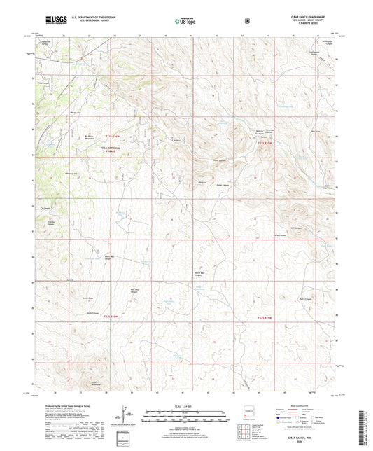 C Bar Ranch New Mexico US Topo Map Image