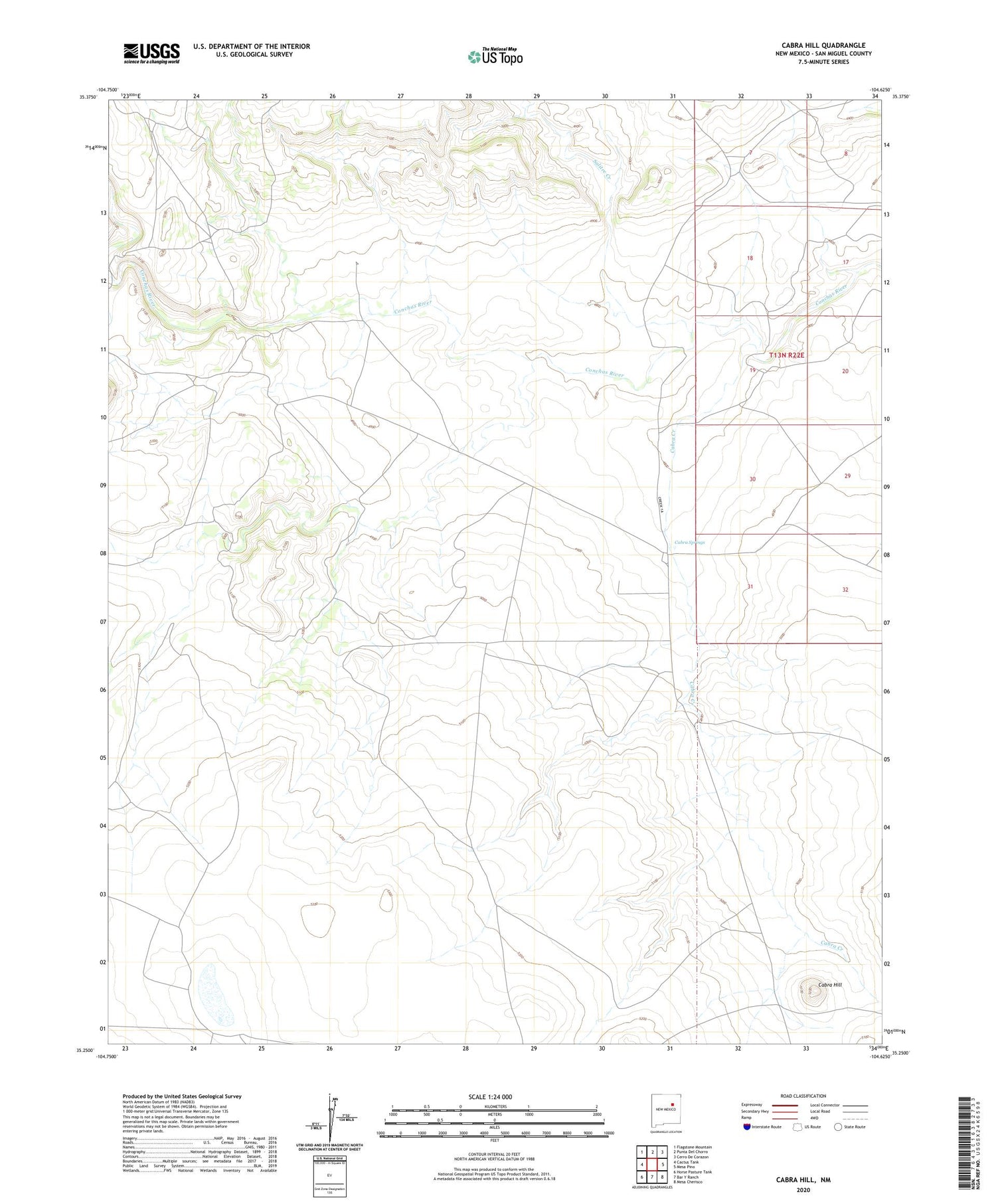Cabra Hill New Mexico US Topo Map Image