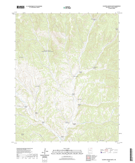 Caliente Canyon South New Mexico US Topo Map Image