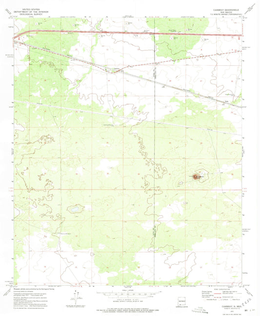 Classic USGS Cambray New Mexico 7.5'x7.5' Topo Map Image