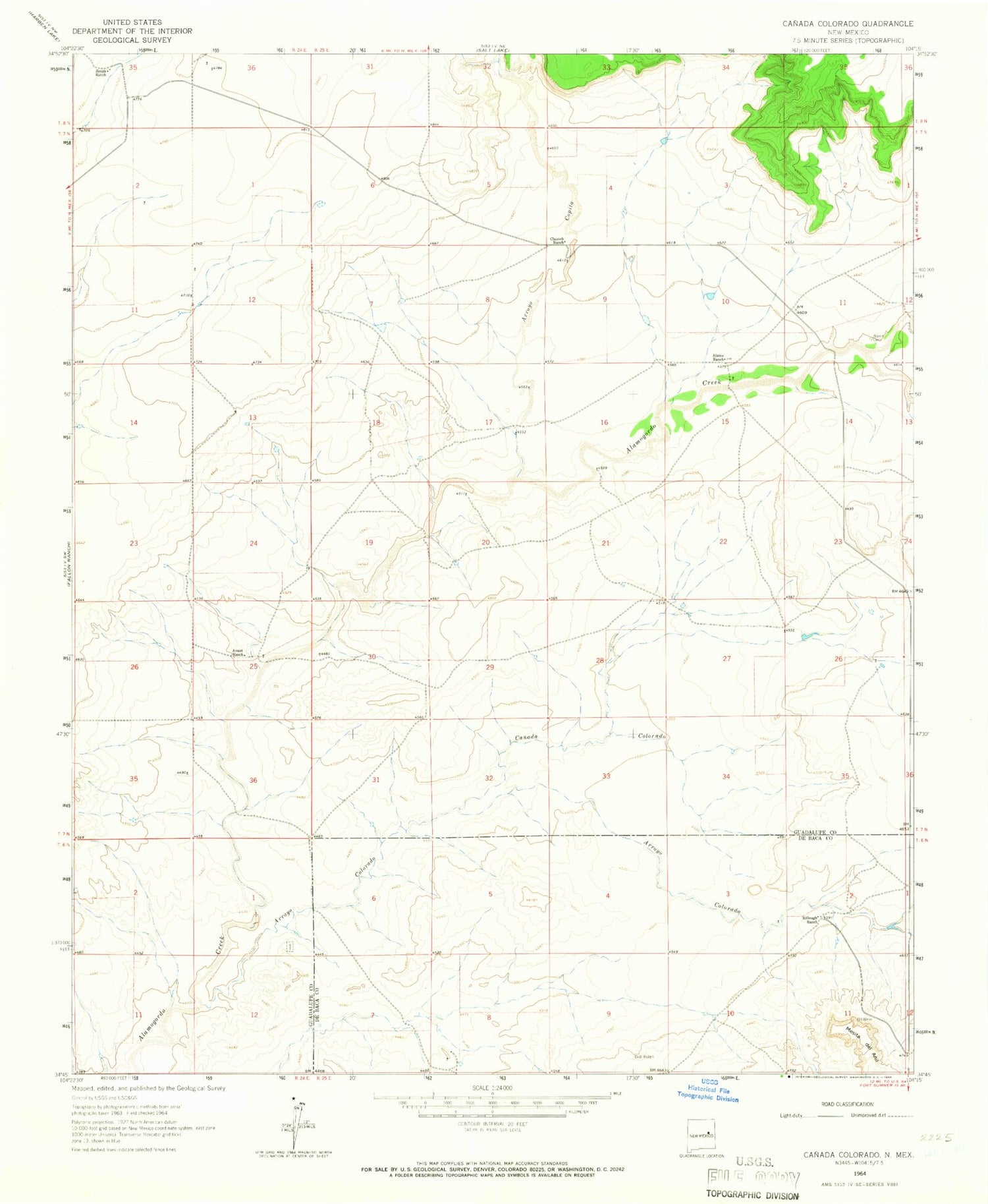 Classic USGS Canada Colorado New Mexico 7.5'x7.5' Topo Map Image