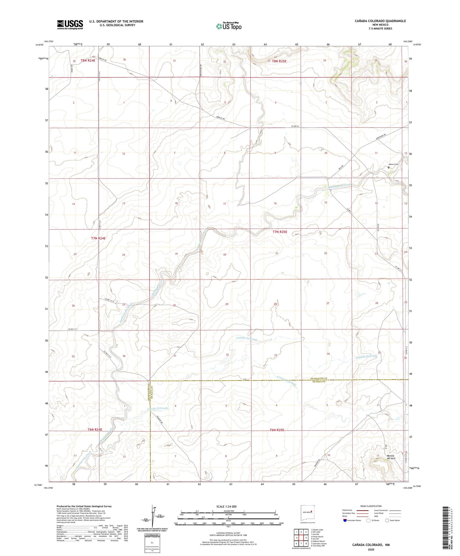 Canada Colorado New Mexico US Topo Map Image