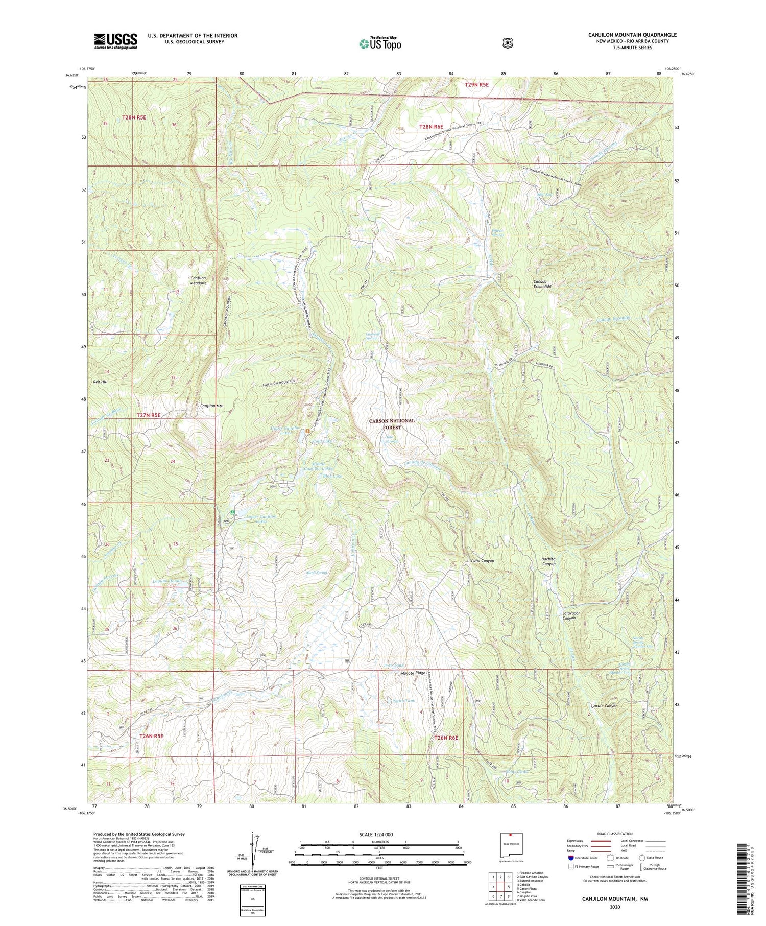 Canjilon Mountain New Mexico US Topo Map Image