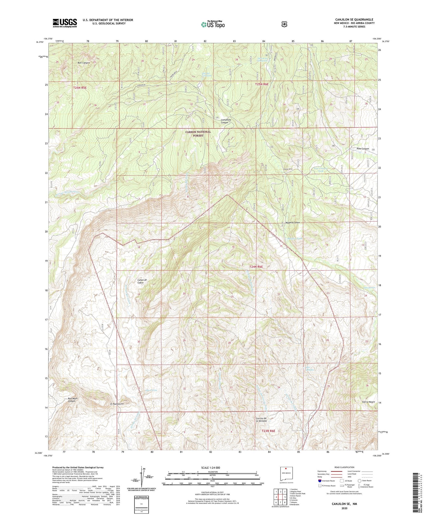 Canjilon SE New Mexico US Topo Map Image
