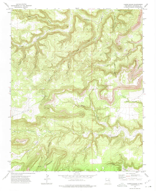 Classic USGS Canon Olguin New Mexico 7.5'x7.5' Topo Map Image