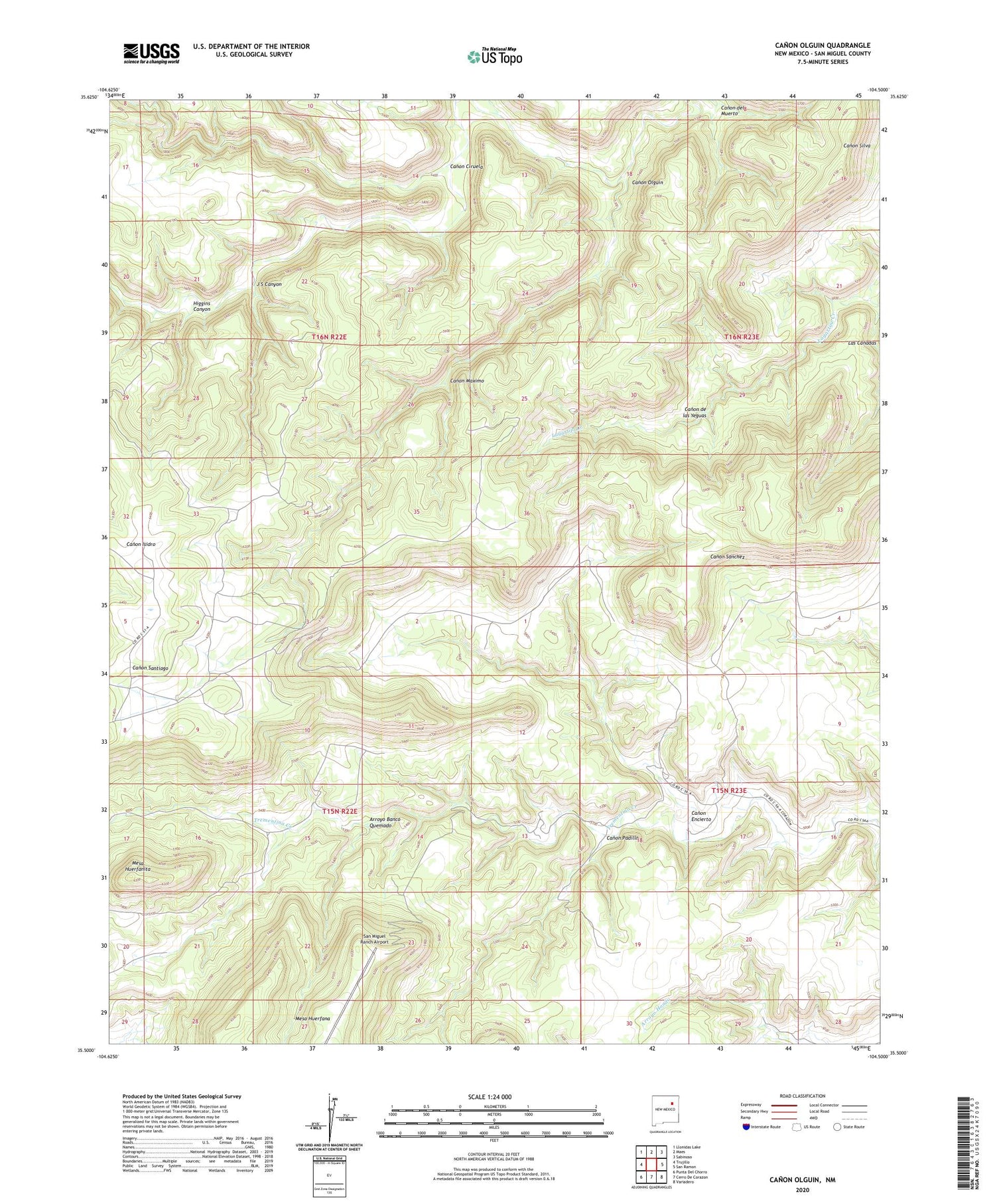 Canon Olguin New Mexico US Topo Map Image
