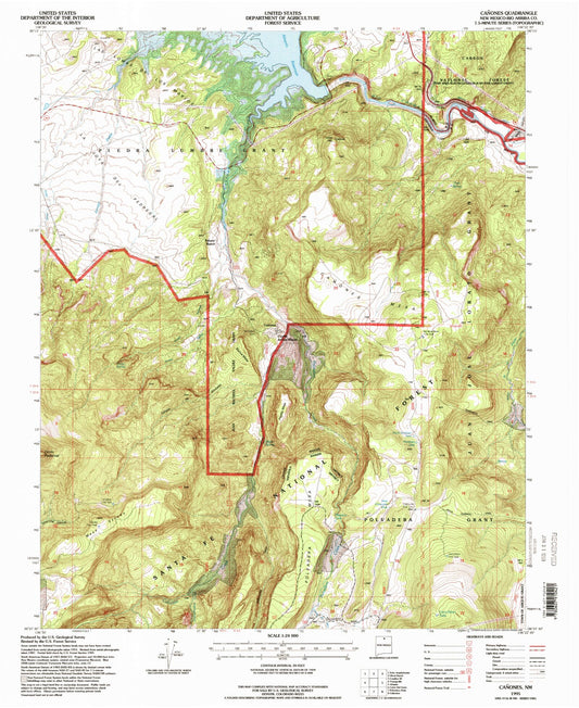 Classic USGS Canones New Mexico 7.5'x7.5' Topo Map Image