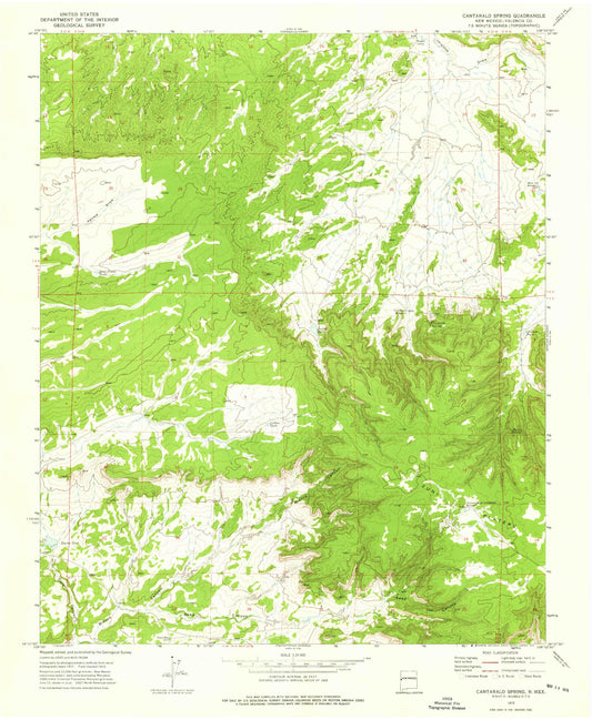 Classic USGS Cantaralo Spring New Mexico 7.5'x7.5' Topo Map Image