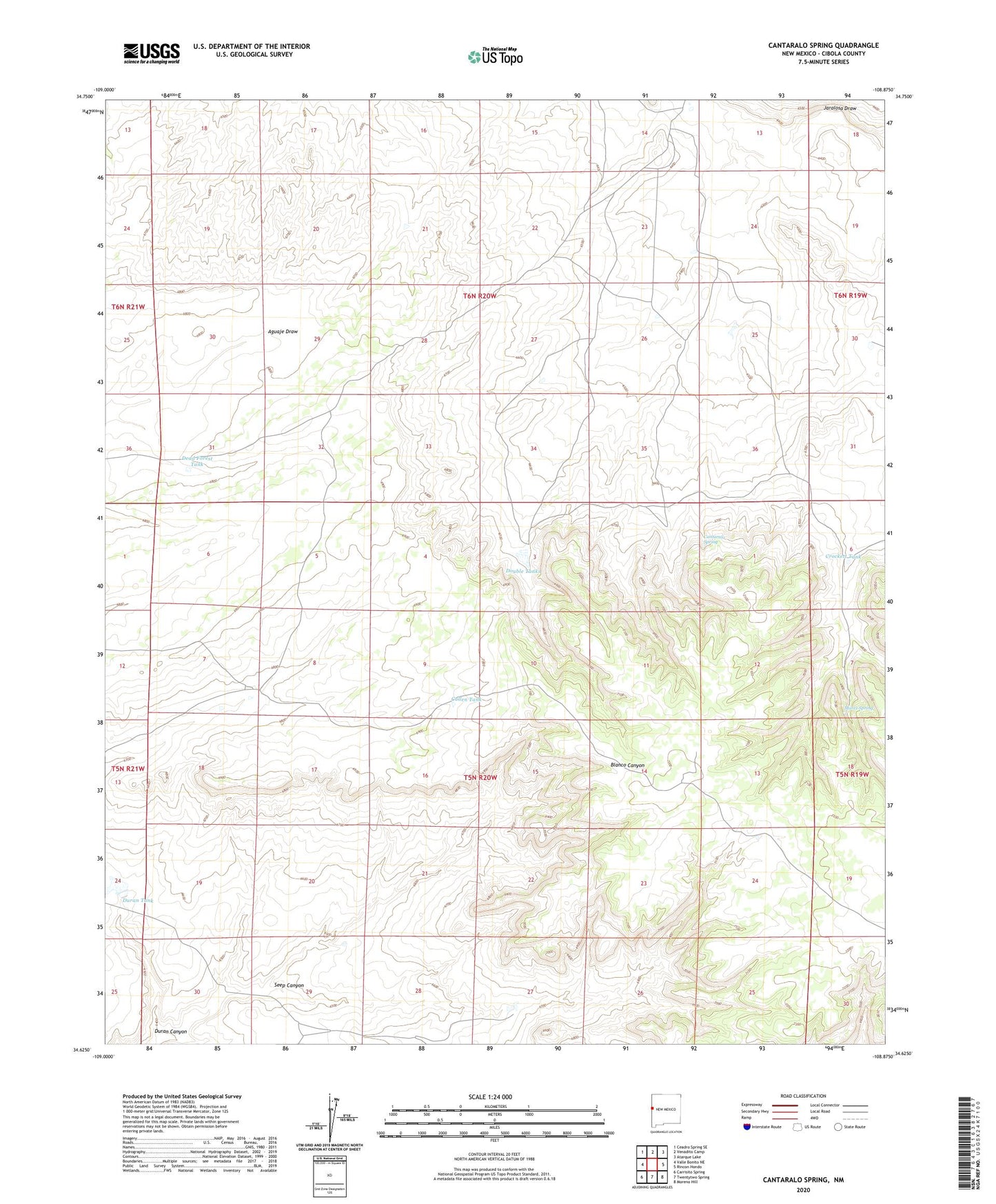 Cantaralo Spring New Mexico US Topo Map Image