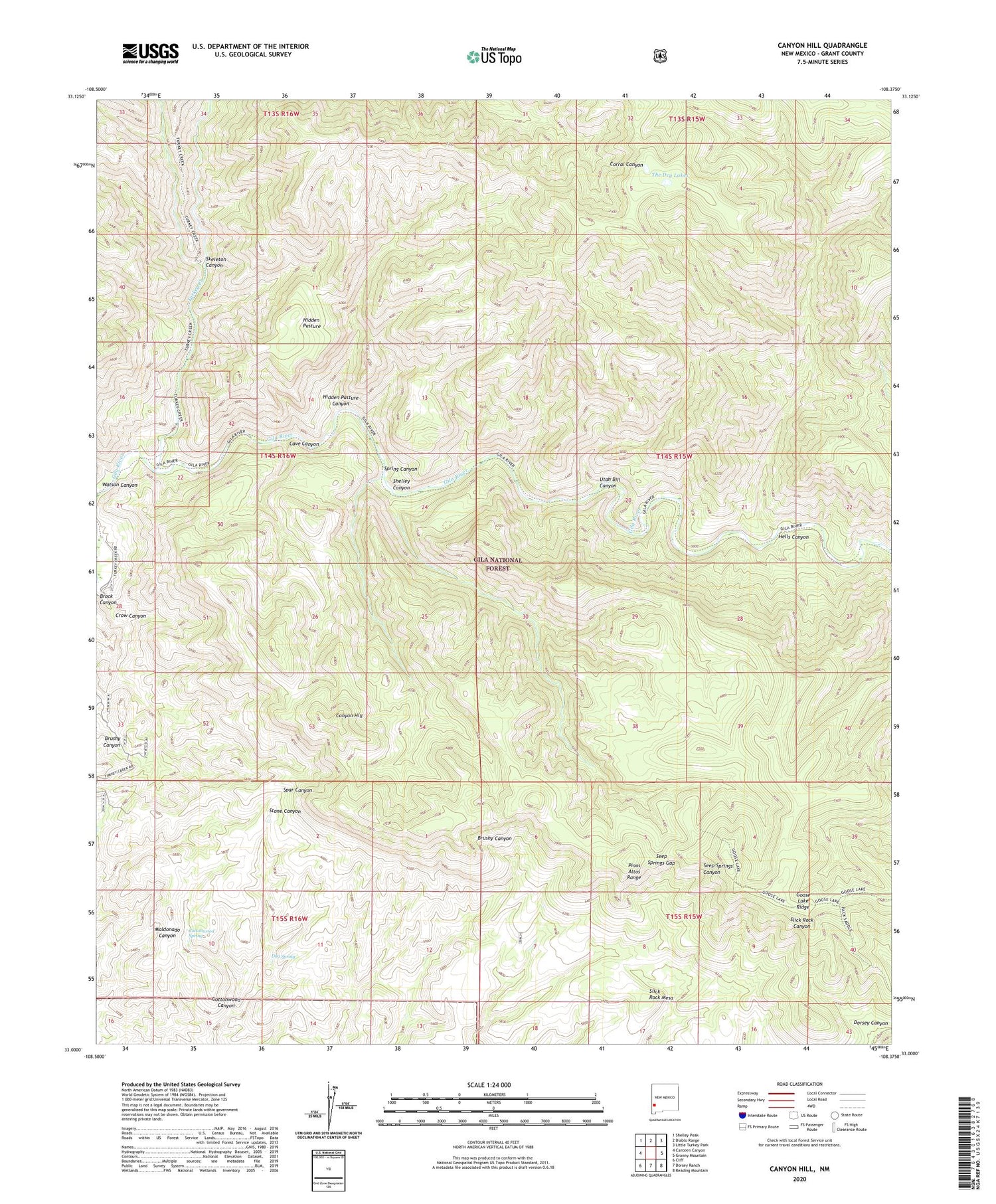Canyon Hill New Mexico US Topo Map Image