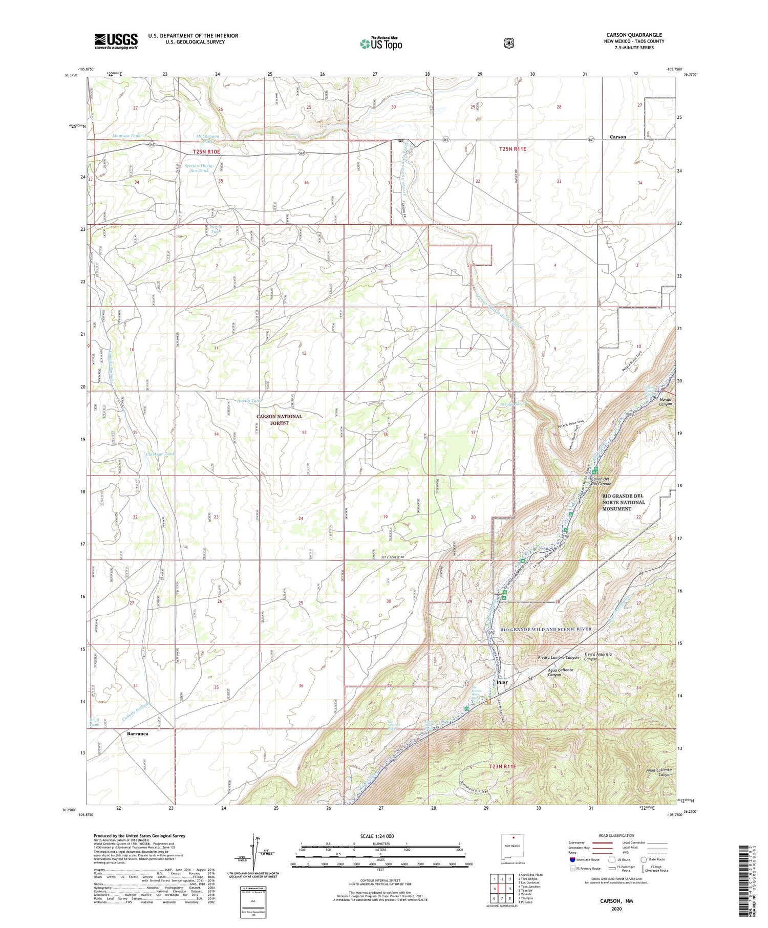 Carson New Mexico US Topo Map Image