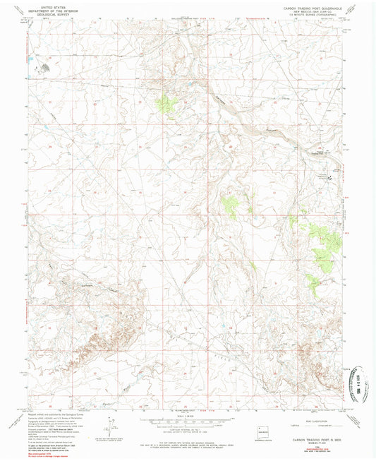Classic USGS Carson Trading Post New Mexico 7.5'x7.5' Topo Map Image