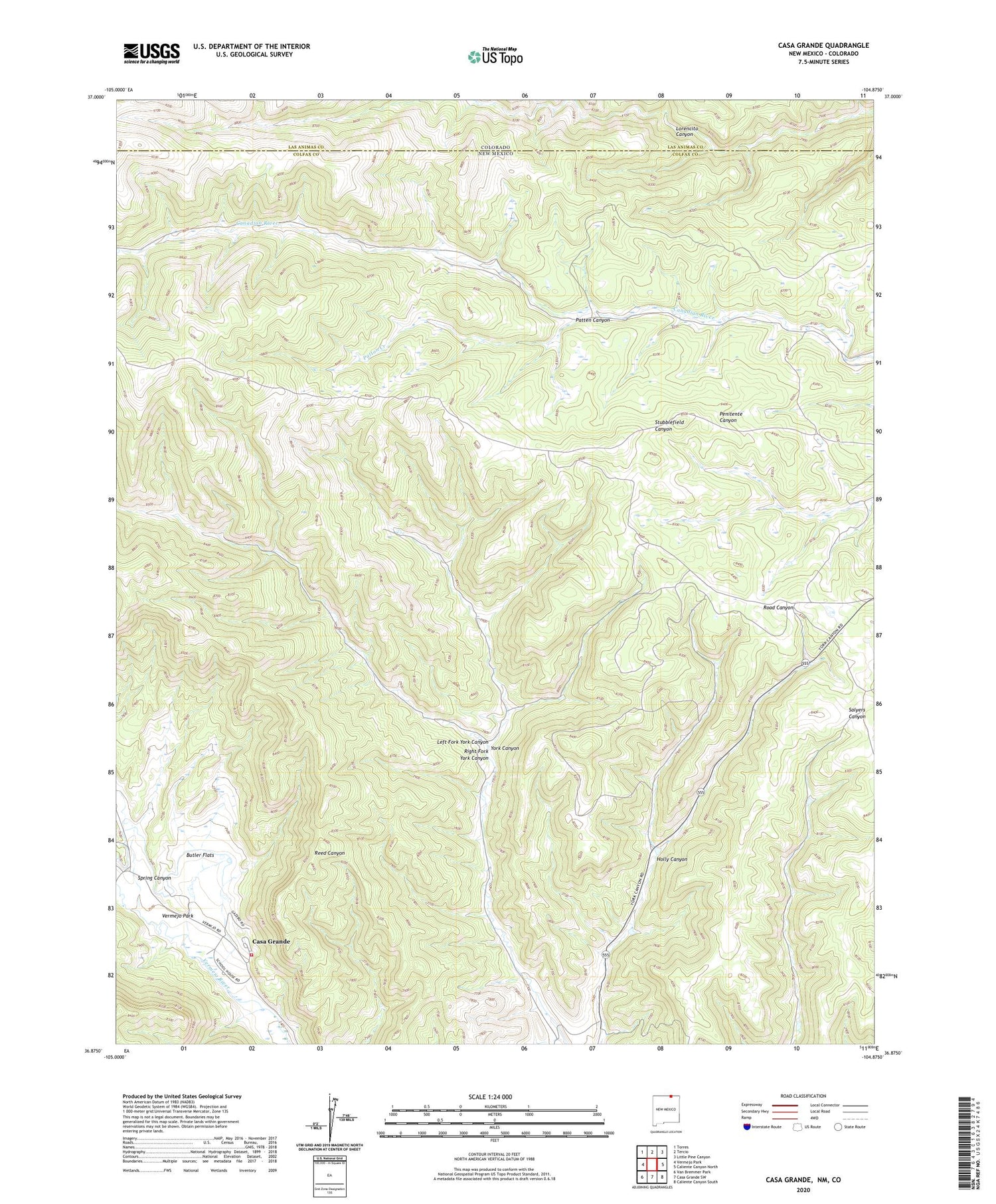 Casa Grande New Mexico US Topo Map Image