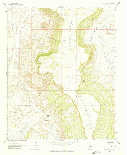 Classic USGS Casa Salazar New Mexico 7.5'x7.5' Topo Map Image