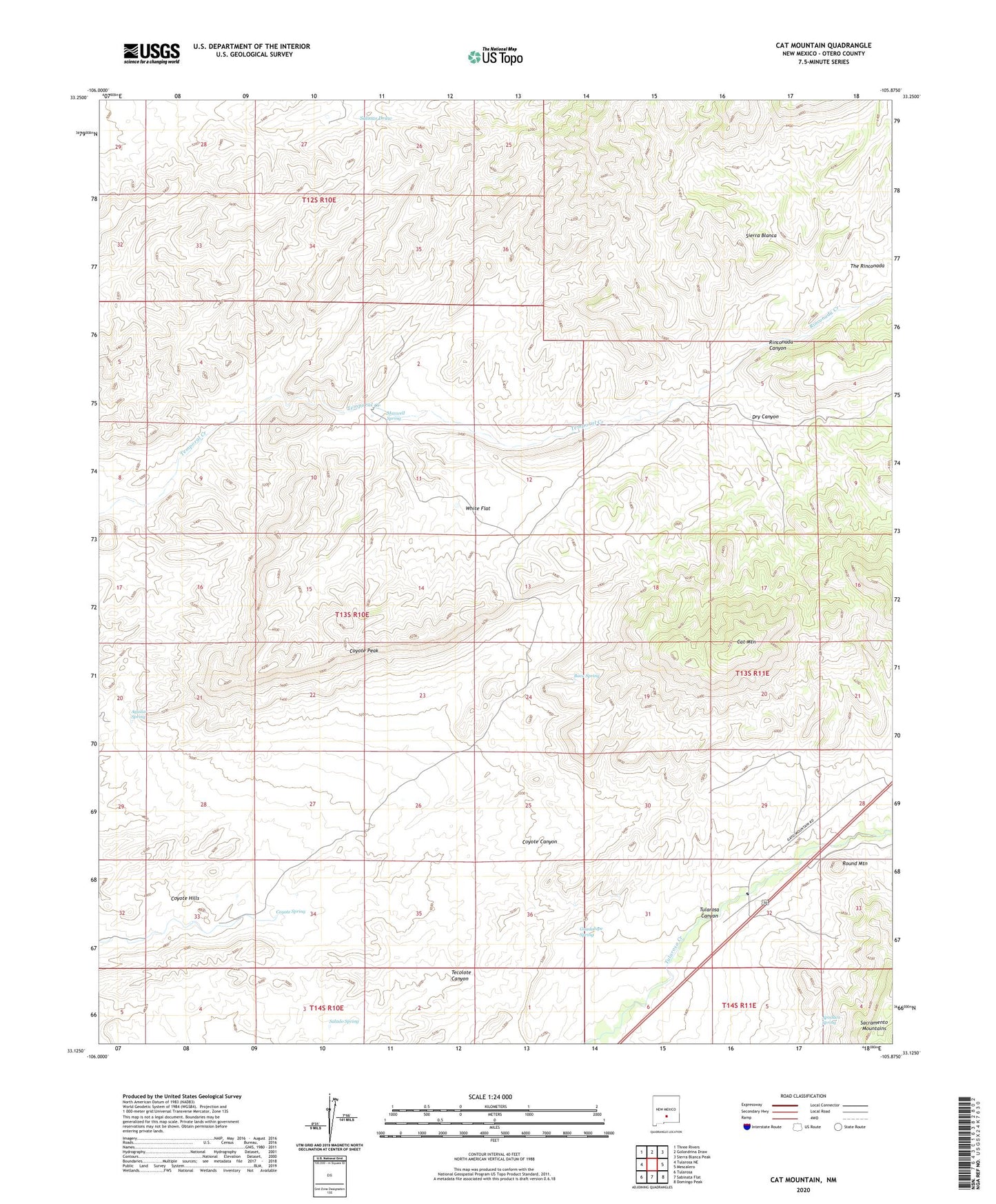 Cat Mountain New Mexico US Topo Map Image