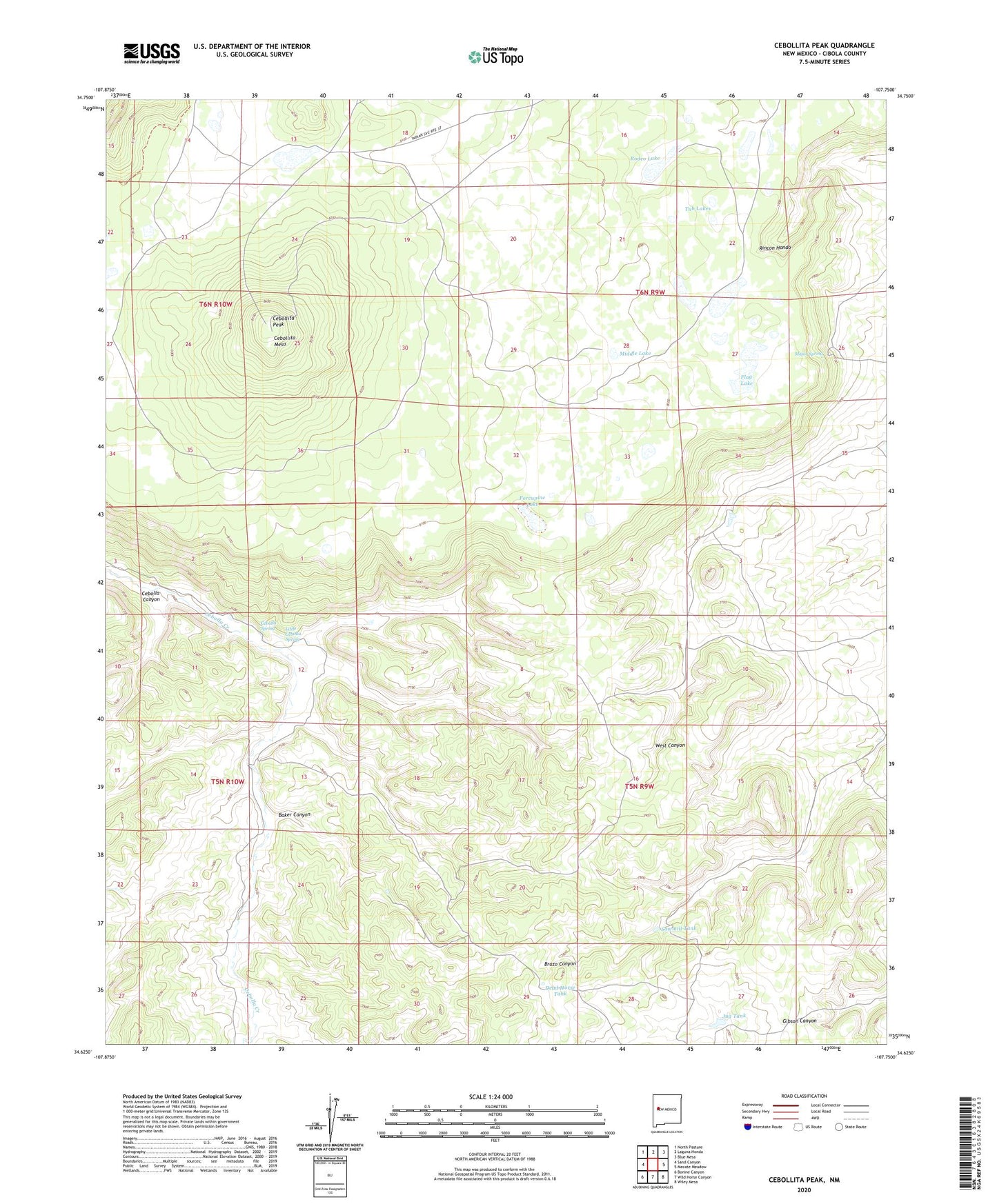 Cebollita Peak New Mexico US Topo Map Image