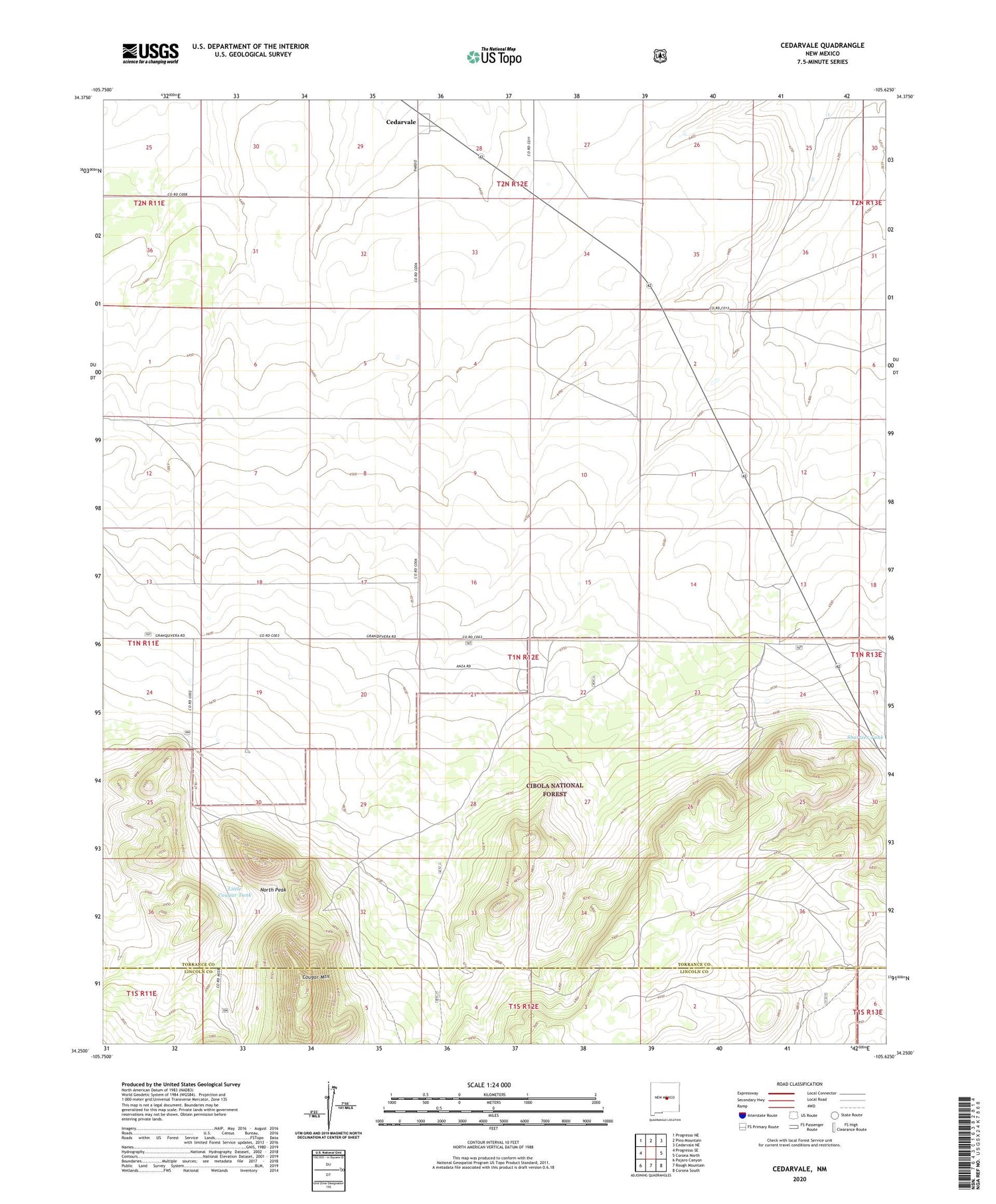 Cedarvale New Mexico US Topo Map Image