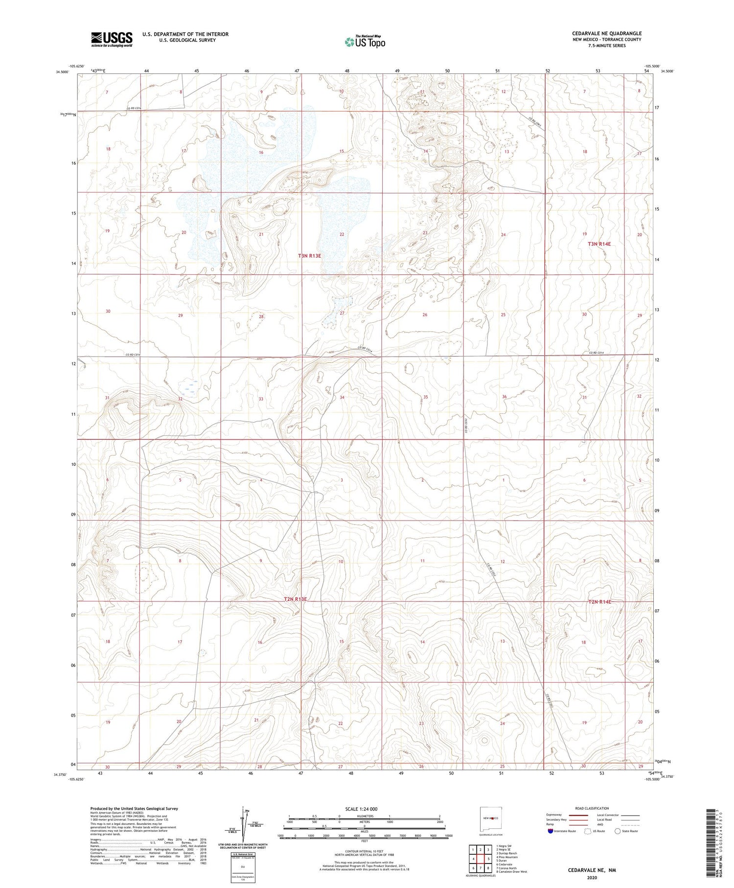 Cedarvale NE New Mexico US Topo Map Image