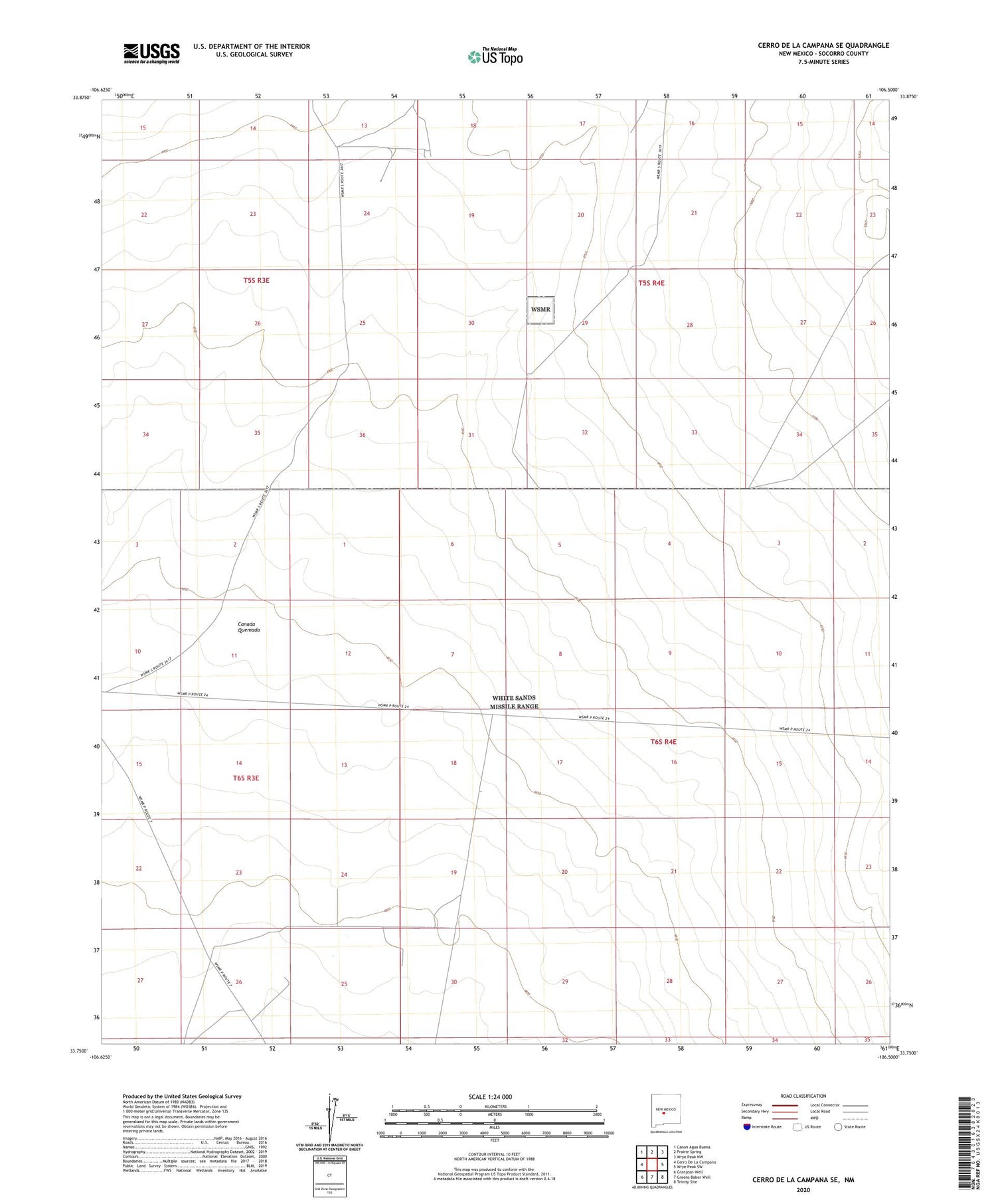 Cerro De La Campana SE New Mexico US Topo Map Image