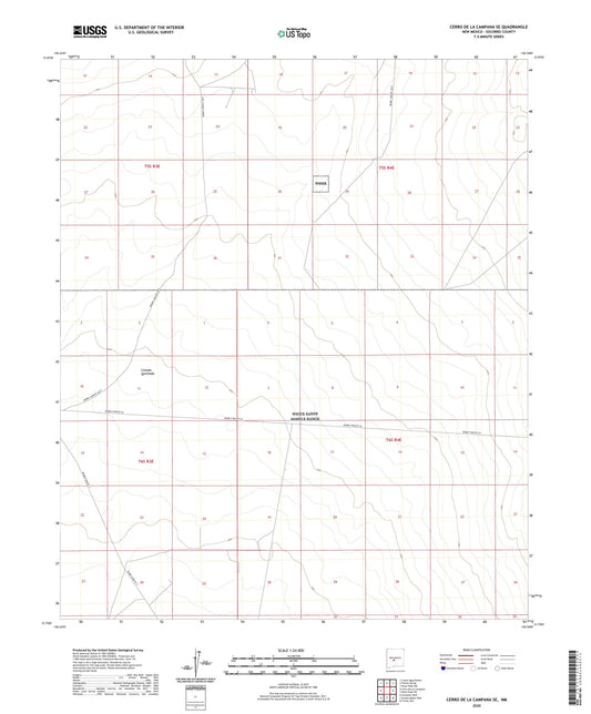 Cerro De La Campana SE New Mexico US Topo Map Image