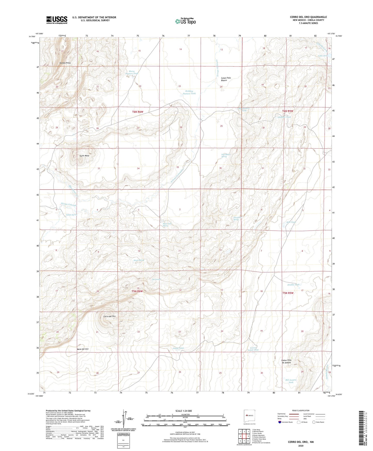 Cerro Del Oro New Mexico US Topo Map Image
