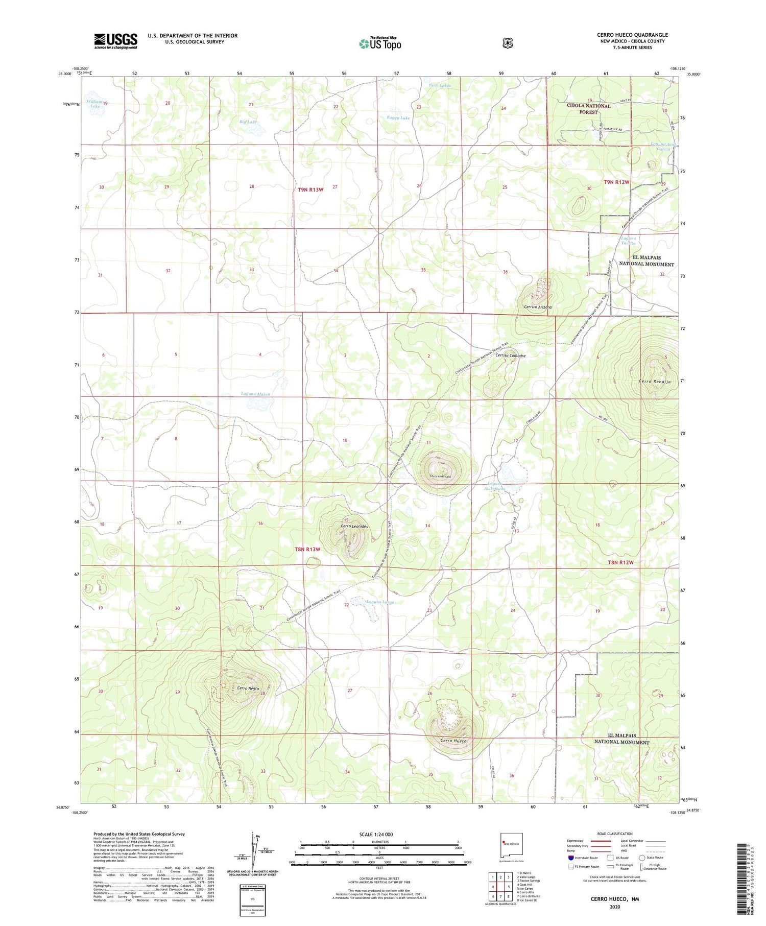 Cerro Hueco New Mexico US Topo Map Image