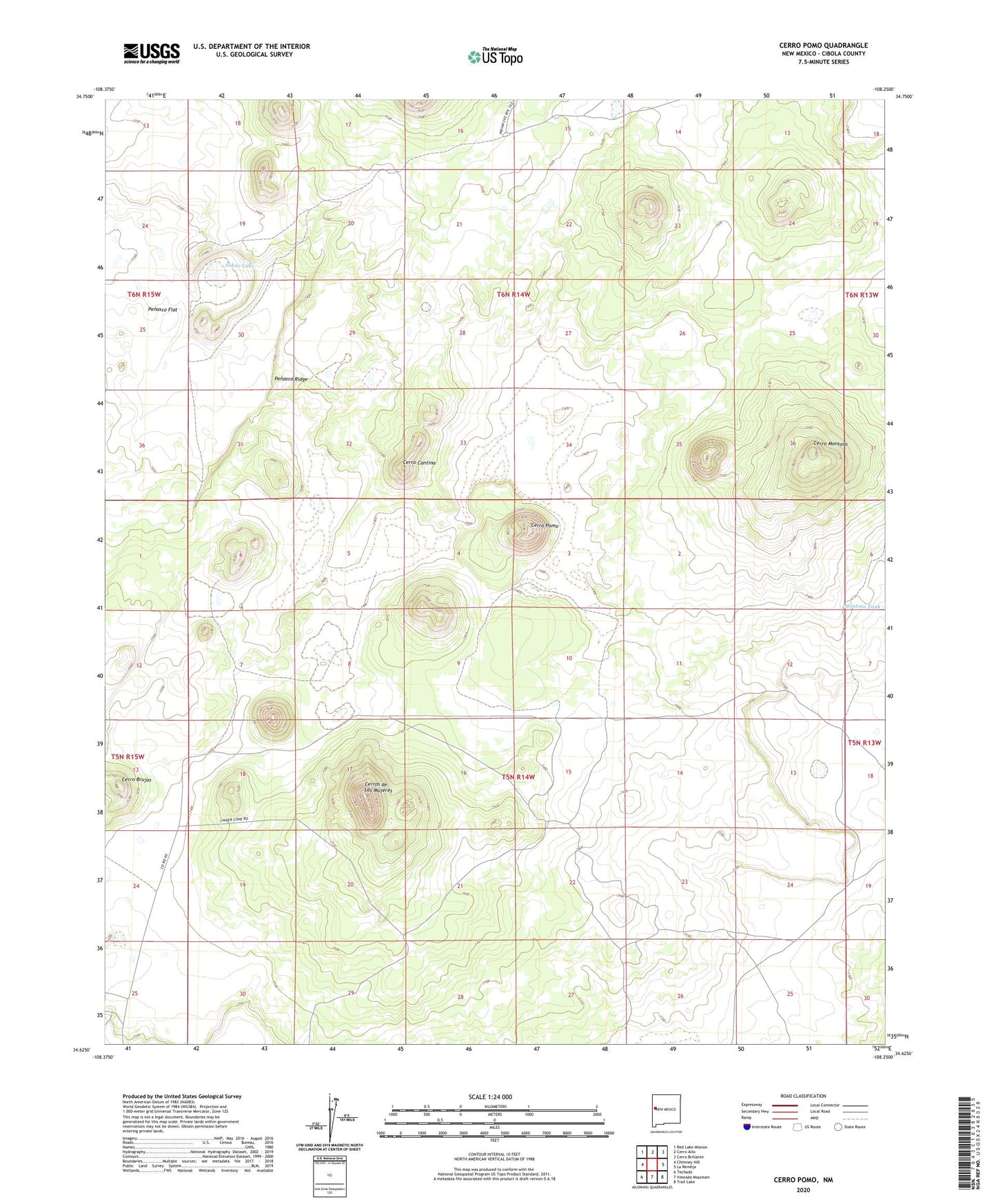 Cerro Pomo New Mexico US Topo Map Image