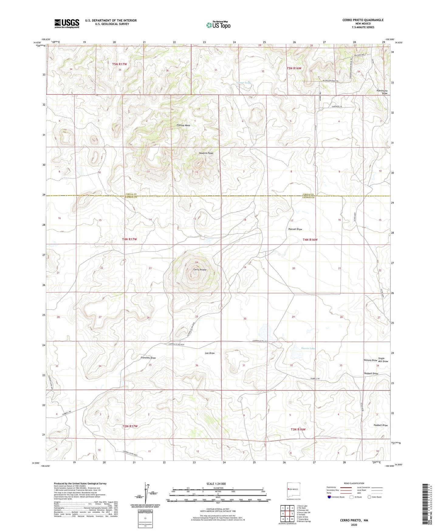 Cerro Prieto New Mexico US Topo Map Image