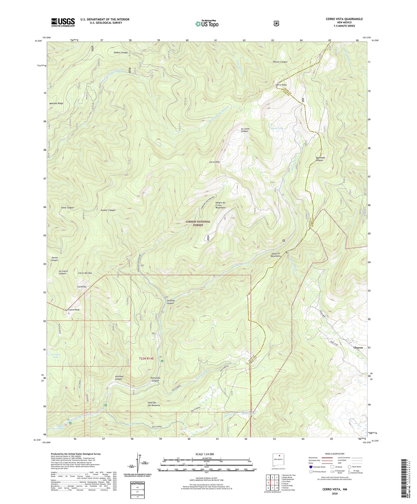 Cerro Vista New Mexico US Topo Map Image