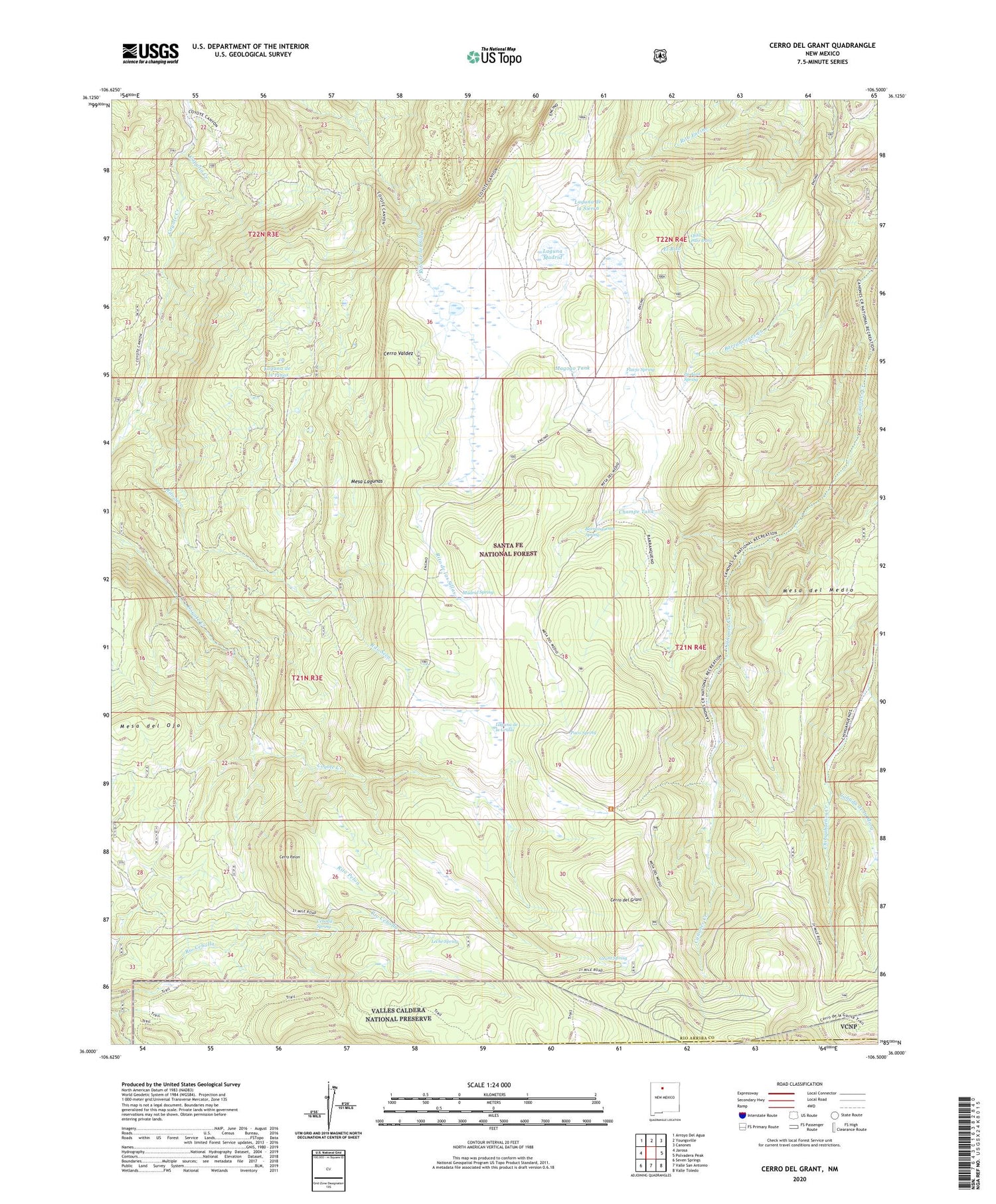 Cerro del Grant New Mexico US Topo Map Image
