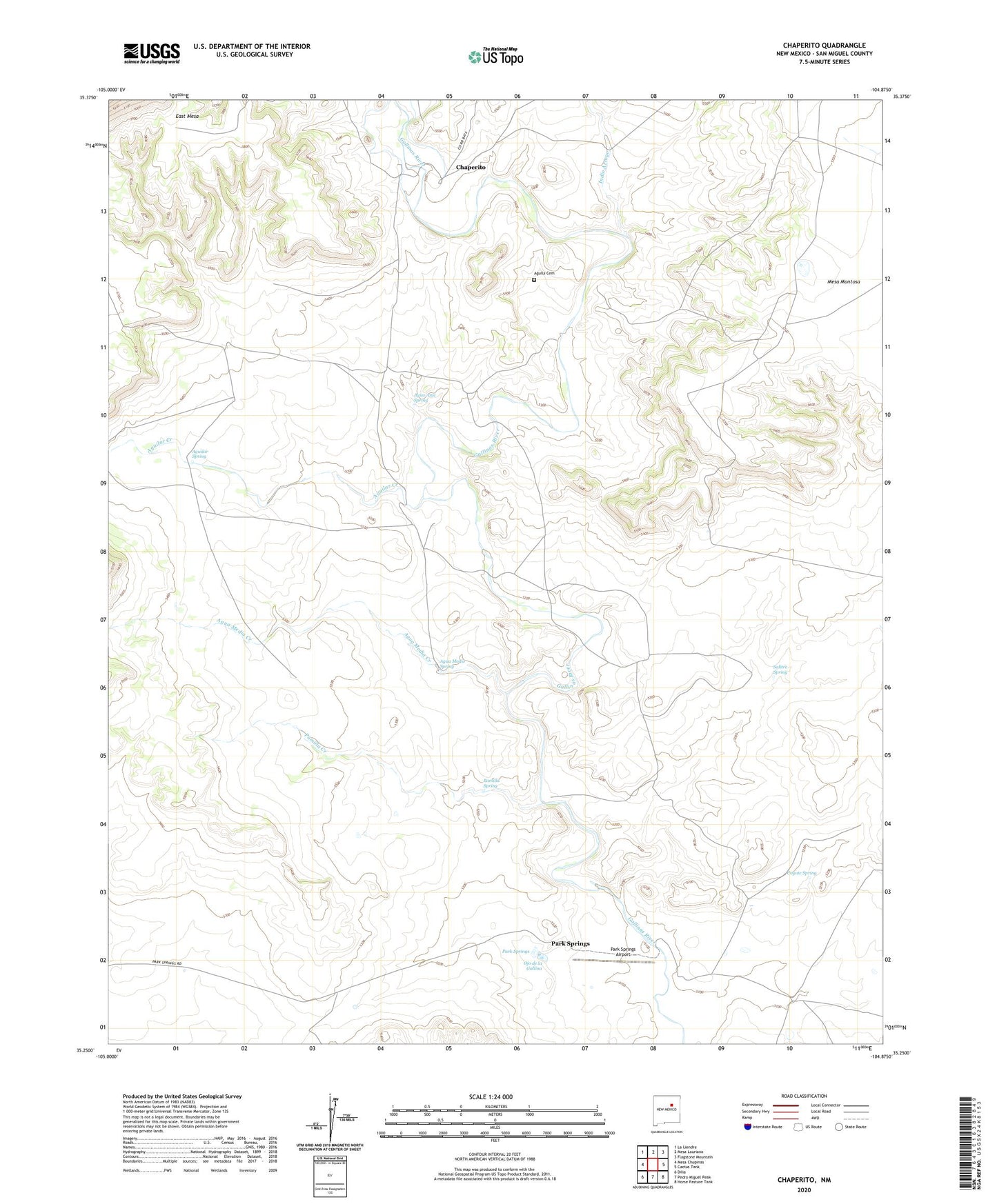 Chaperito New Mexico US Topo Map Image