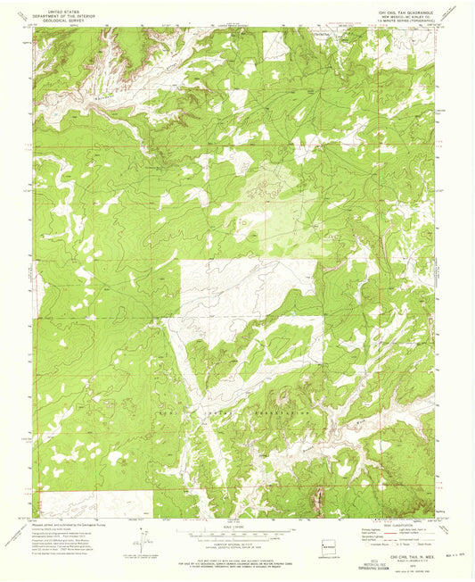 Classic USGS Chi Chil Tah New Mexico 7.5'x7.5' Topo Map Image