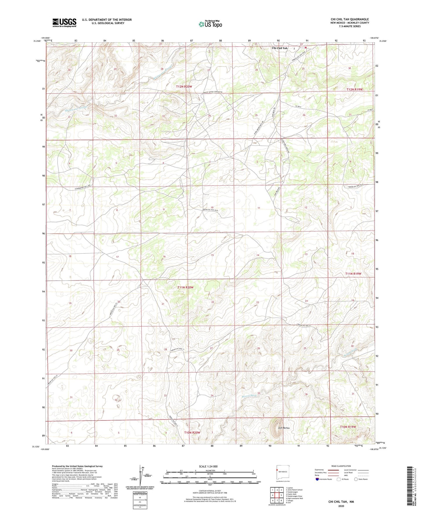 Chi Chil Tah New Mexico US Topo Map Image